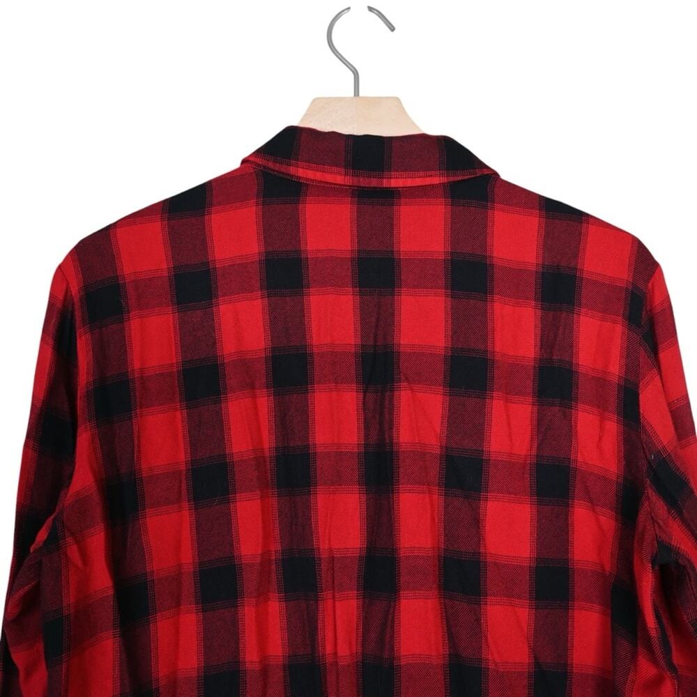 Sanctuary Women's S Red and Black Plaid Button Down Shirt - Picture 4 of 8